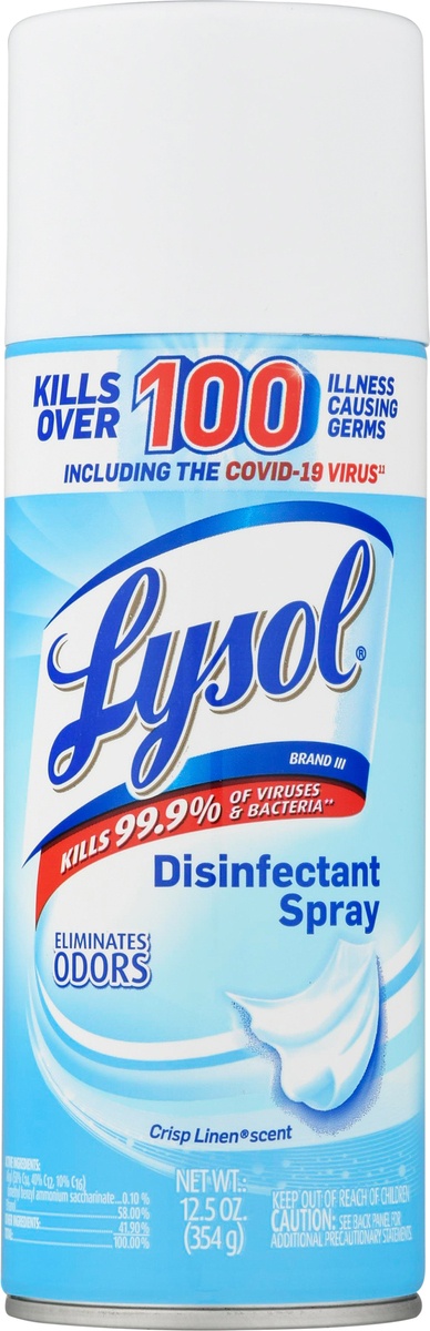 slide 8 of 10, Lysol Crisp Linen Disinfectant Spray, 12.5 oz