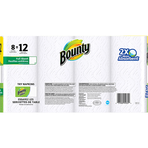 slide 2 of 6, Bounty White Paper Towels, 8 ct
