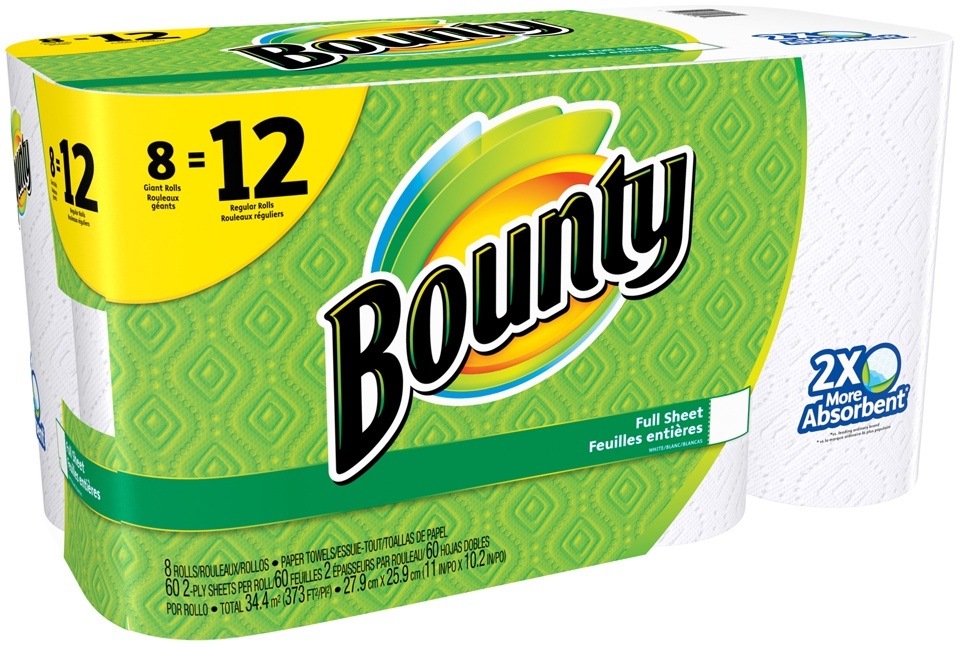 slide 1 of 6, Bounty White Paper Towels, 8 ct