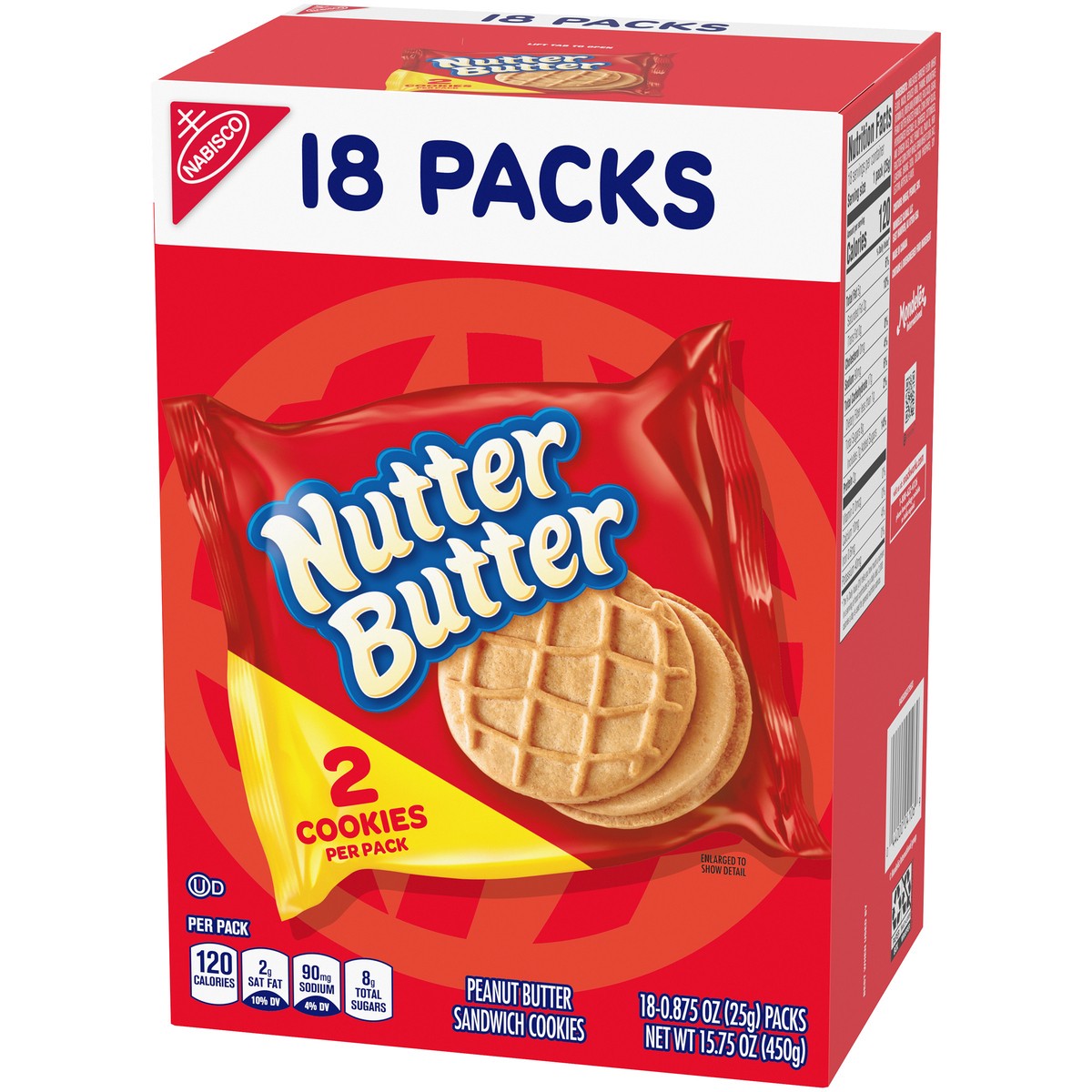 slide 3 of 9, Nutter Butter Peanut Butter Sandwich Cookies - Multipack, 18 ct; 0.875 oz