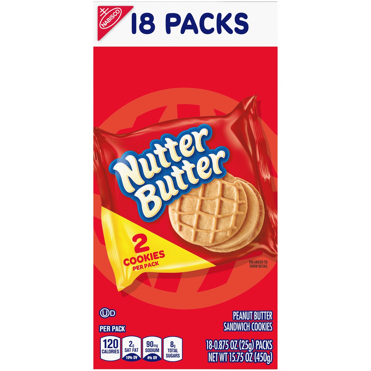 slide 7 of 9, Nutter Butter Peanut Butter Sandwich Cookies - Multipack, 18 ct; 0.875 oz