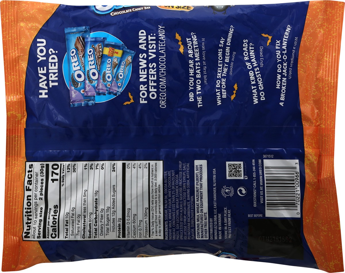 slide 2 of 9, Milka OREO Chocolate Halloween Candy, Fun Size Trick or Treat Chocolate Candy Bars, 10.2 oz Bag, 0.66 lb