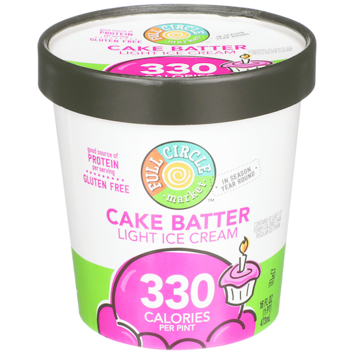 slide 1 of 1, Full Circle Market Cake Batter Light Ice Cream, 1 pint