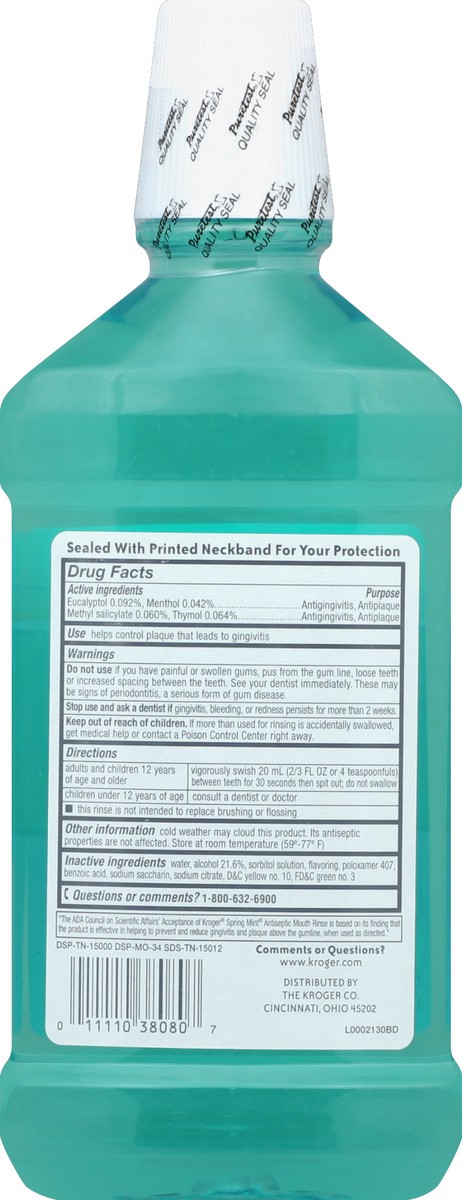 slide 2 of 3, Kroger Mint Burst Antiseptic Mouth Rinse, 16.9 fl oz