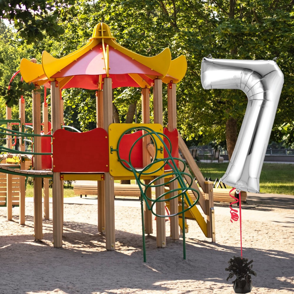 slide 2 of 3, burton + BURTON Number 7 Shape Balloon, 1 ct