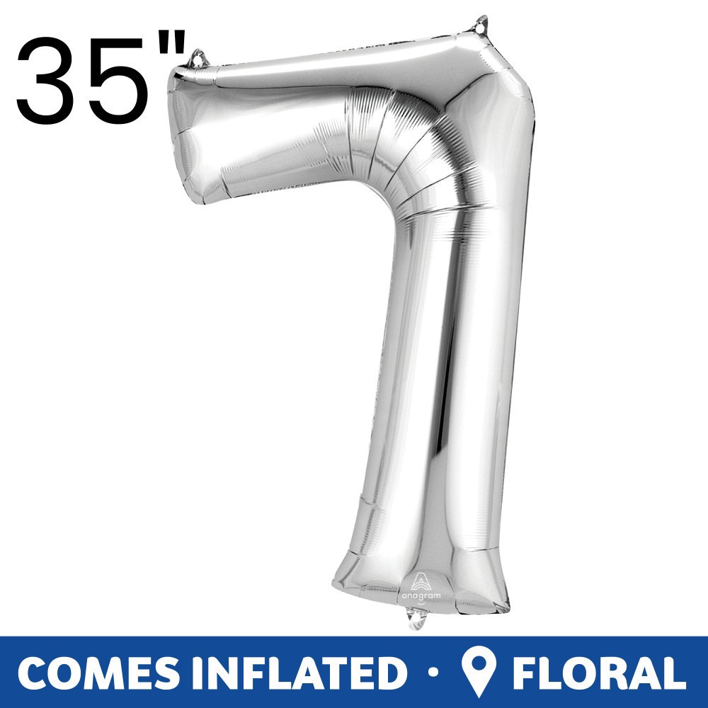 slide 1 of 3, burton + BURTON Number 7 Shape Balloon, 1 ct