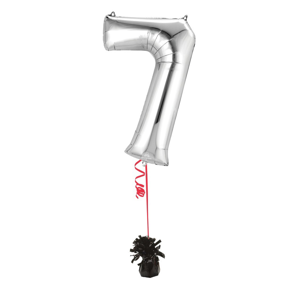 slide 3 of 3, burton + BURTON Number 7 Shape Balloon, 1 ct