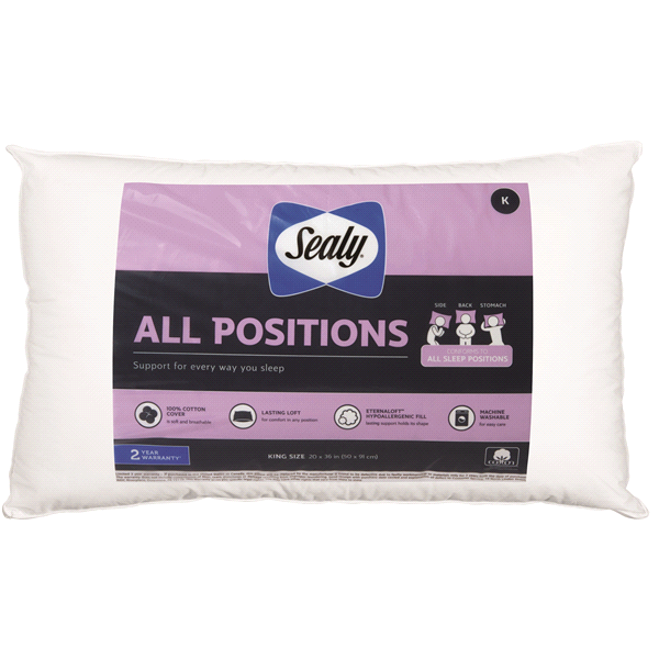 slide 1 of 25, Sealy All Position Pillow, King, King Size