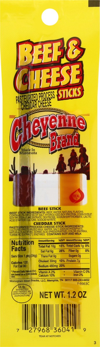 slide 8 of 10, Cheyenne Brand Beef & Cheese Sticks 1.2 oz, 1.2 oz
