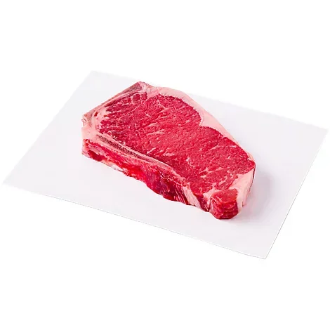 slide 1 of 1, Beef Top Loin New York Strip Steak Thin Bone In Imported - 1 Lb, per lb