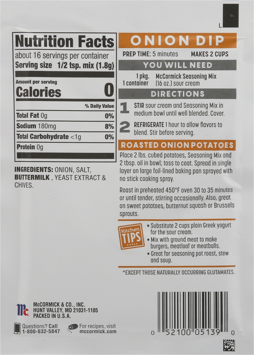 McCormick Classic French Onion Dip & Seasoning Mix 1 oz Shipt