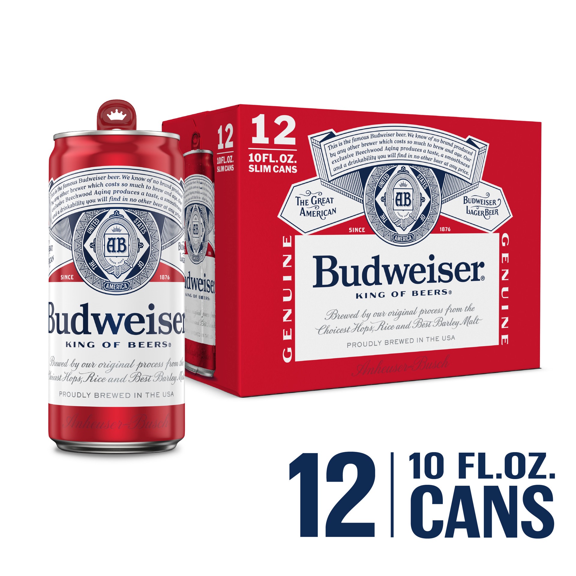 slide 5 of 5, Budweiser Lager Beer 12 - 10 fl oz Slim Cans, 12 ct