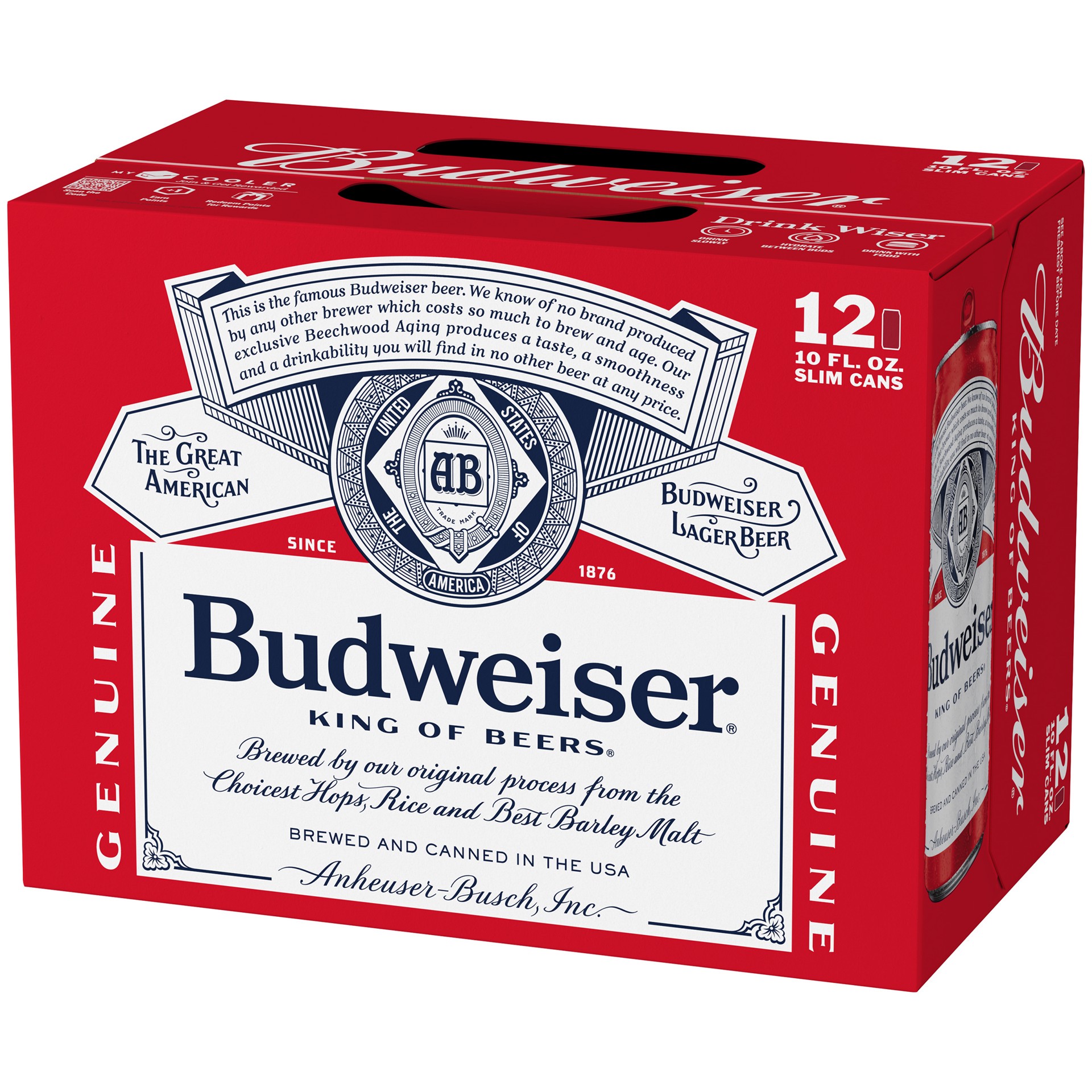 slide 3 of 5, Budweiser Lager Beer 12 - 10 fl oz Slim Cans, 12 ct