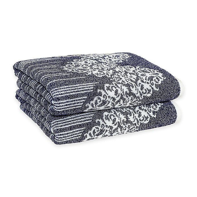 slide 1 of 3, Linum Home Textiles Gioia Turkish Cotton Bath Towels - Ocean Blue, 2 ct