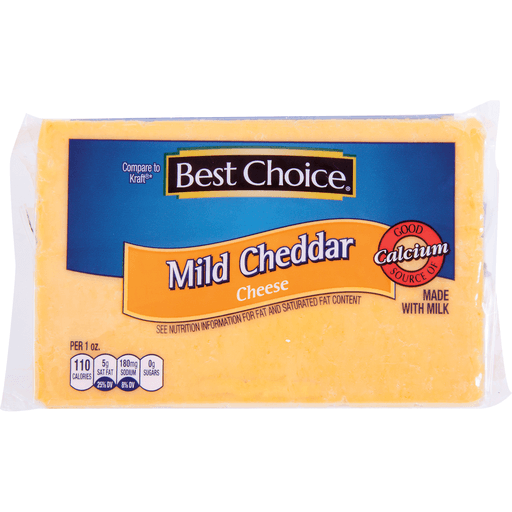 slide 1 of 1, Best Choice Mild Cheddar Cheese Chunk, 16 oz