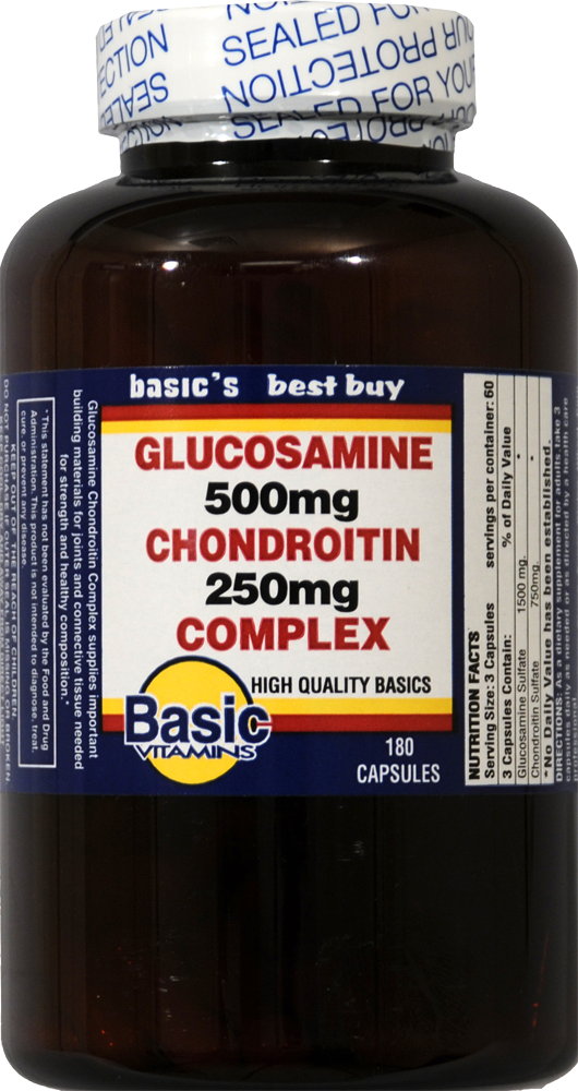 slide 1 of 1, Basic Glucosamine Chondroitin Complex Capsules, 180 ct