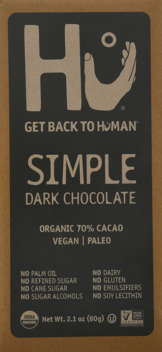 slide 7 of 9, Hu Simple Dark Chocolate 70% Cacao Candy - 2.1oz, 2.1 oz