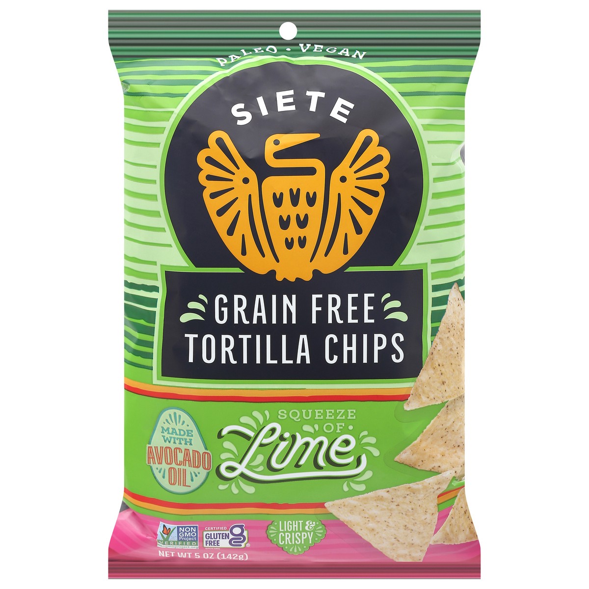 slide 1 of 12, Siete Grain Free Squeeze of Lime Tortilla Chips 5 oz, 5 oz