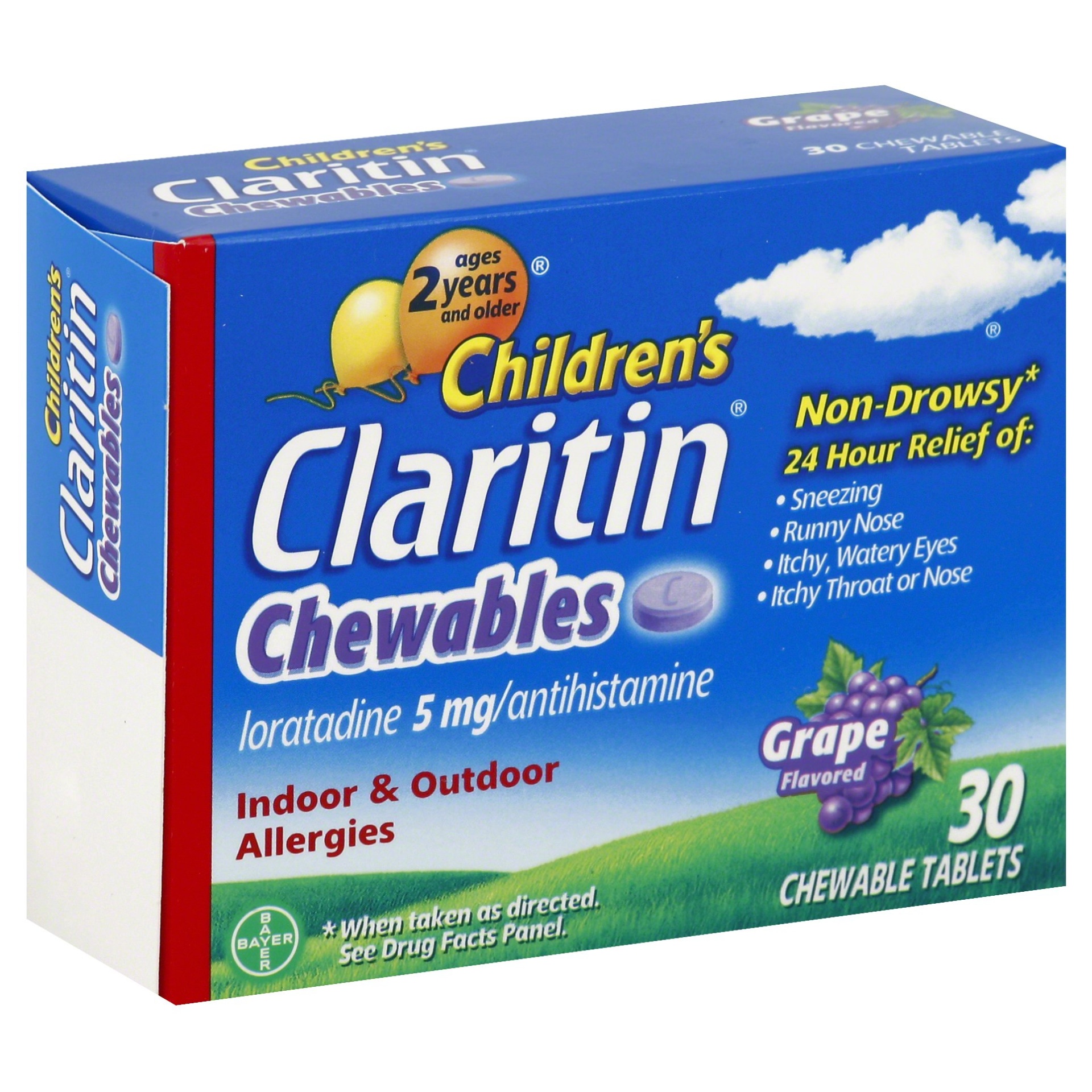 Claritin Children's 24 Hour Non-Drowsy Allergy Relief Grape Flavored ...