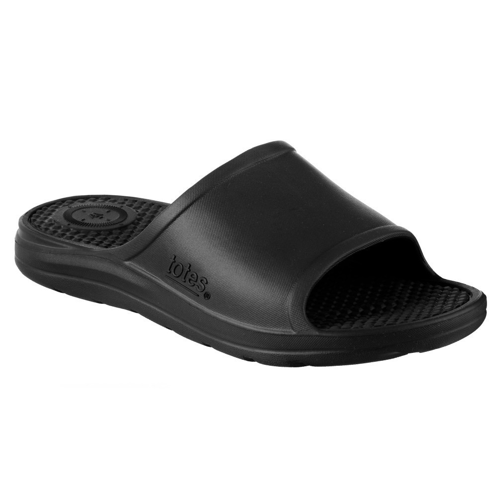 slide 1 of 5, Totes Men's Ara Sport Slide - Black, 12