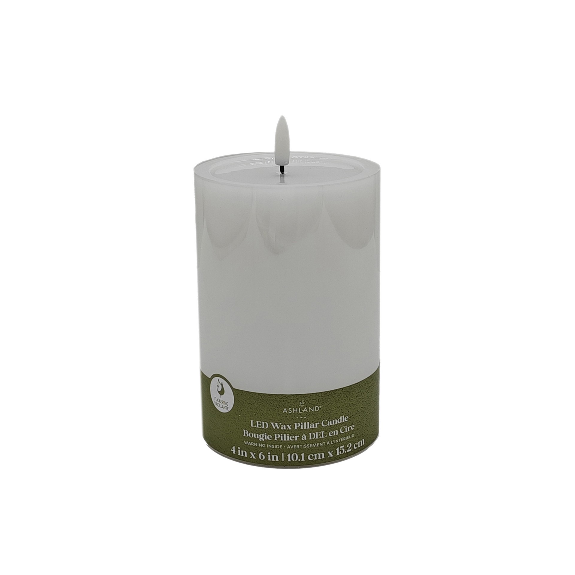 slide 3 of 3, 4" X 6" Led Wax Pillar Flickering Candle By Ashland, 4 in x 6 in