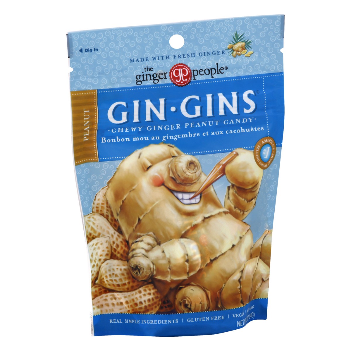 slide 6 of 9, The Ginger People Gin Gins Ginger Peanut Candy, 3 oz