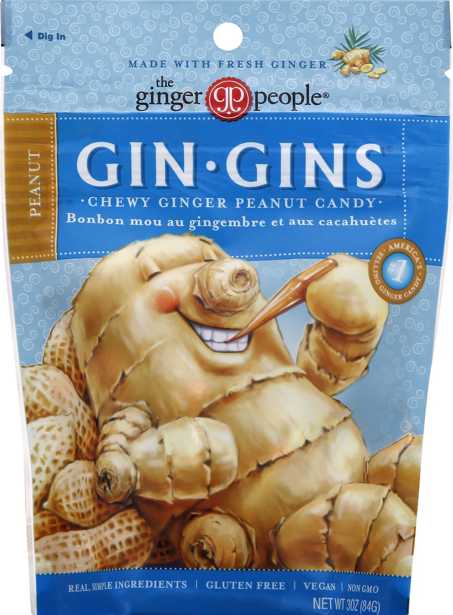 slide 7 of 9, The Ginger People Gin Gins Ginger Peanut Candy, 3 oz