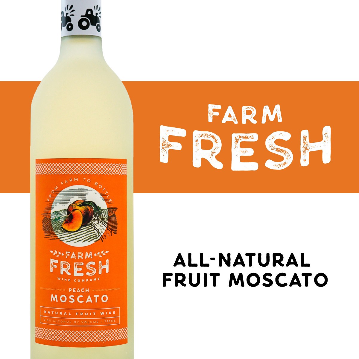 slide 1 of 16, Farm Fresh Peach Moscato, 750 ml