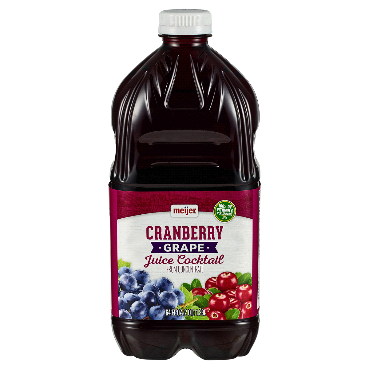 slide 1 of 3, Meijer Cranberry Grape Juice Cocktail, 64 oz