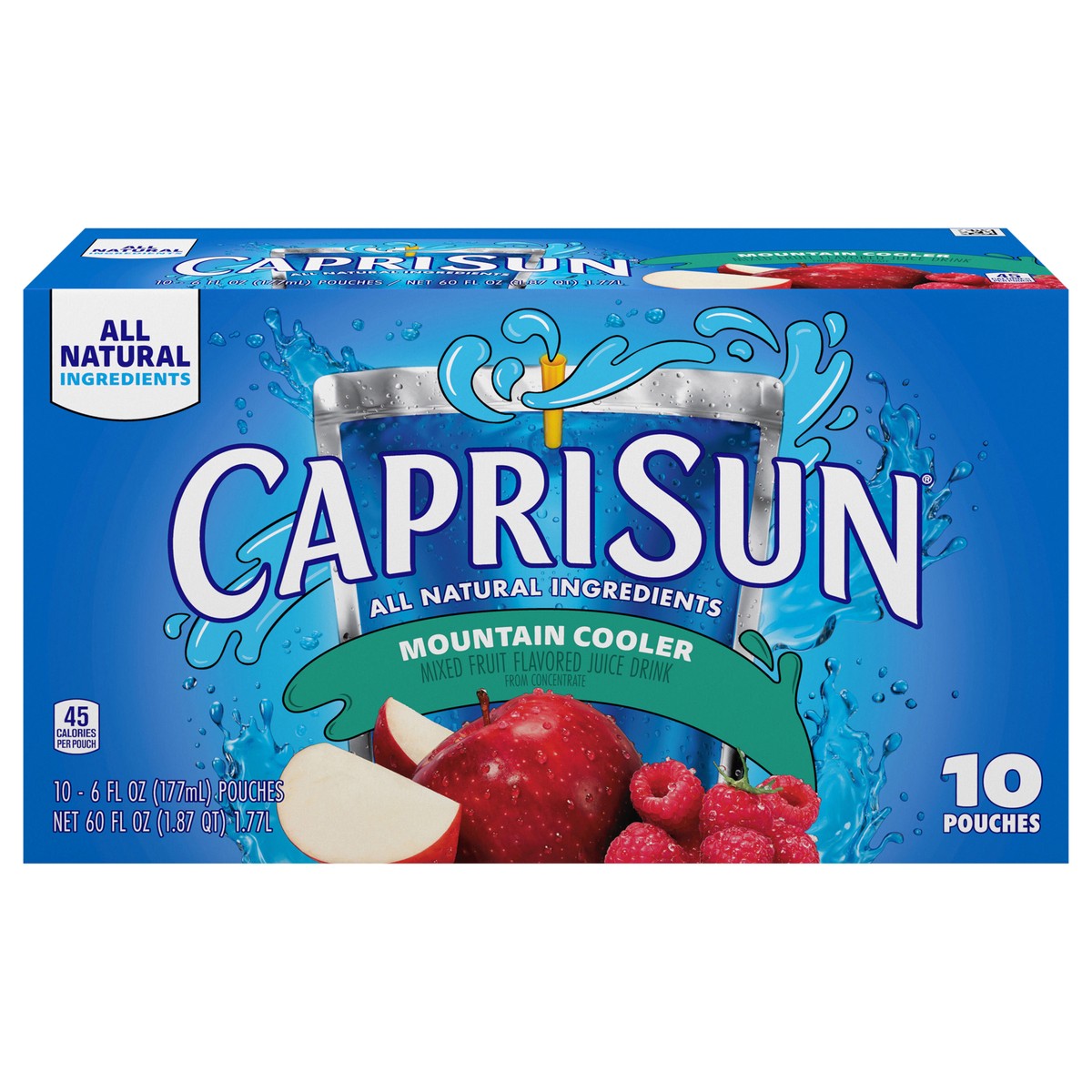 slide 1 of 5, Capri Sun Mountain Cooler Naturally Flavored Fruit Juice Drink, 10 ct Box, 6 fl oz Pouches, 10 ct; 6.75 oz
