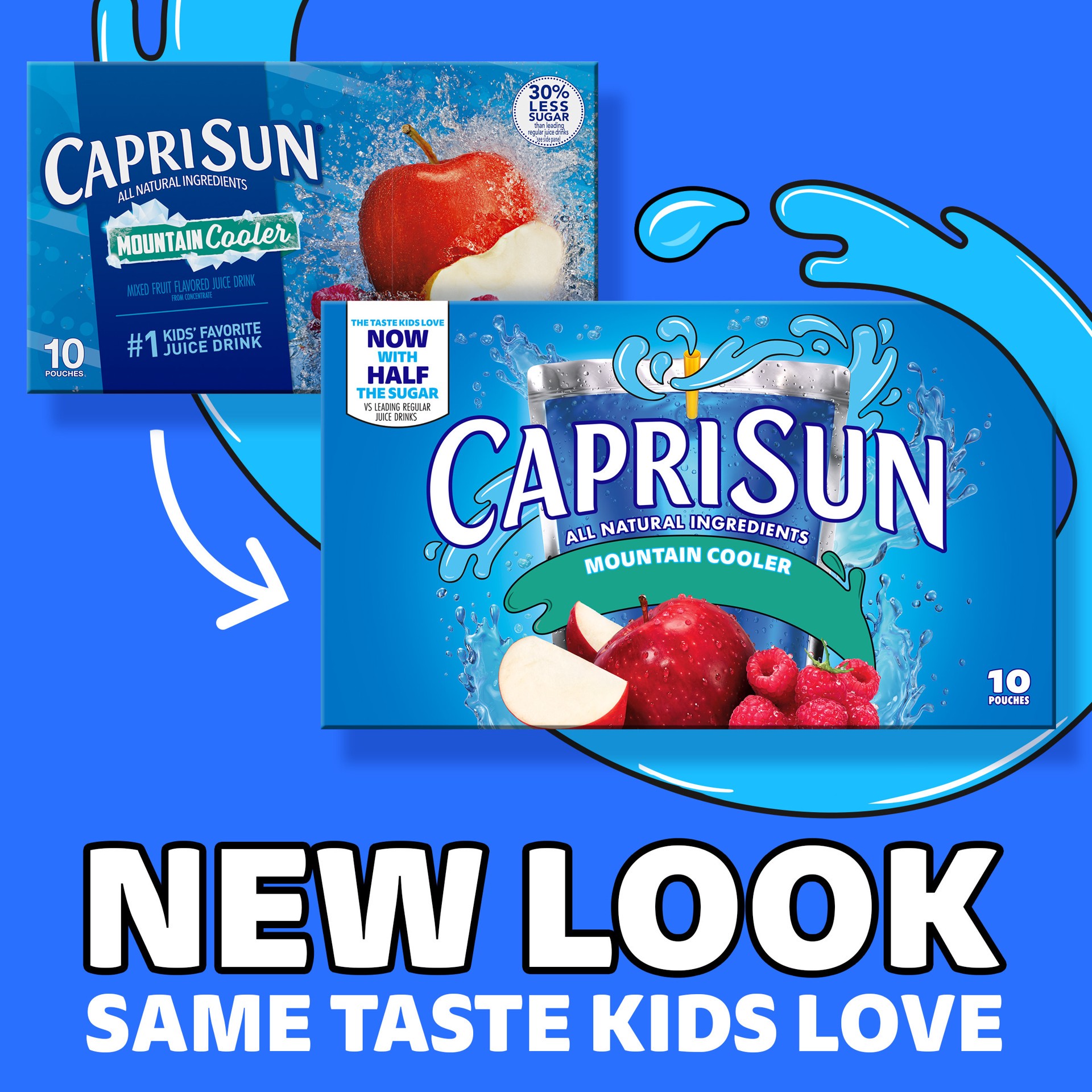 slide 2 of 5, Capri Sun Mountain Cooler Naturally Flavored Fruit Juice Drink, 10 ct Box, 6 fl oz Pouches, 10 ct