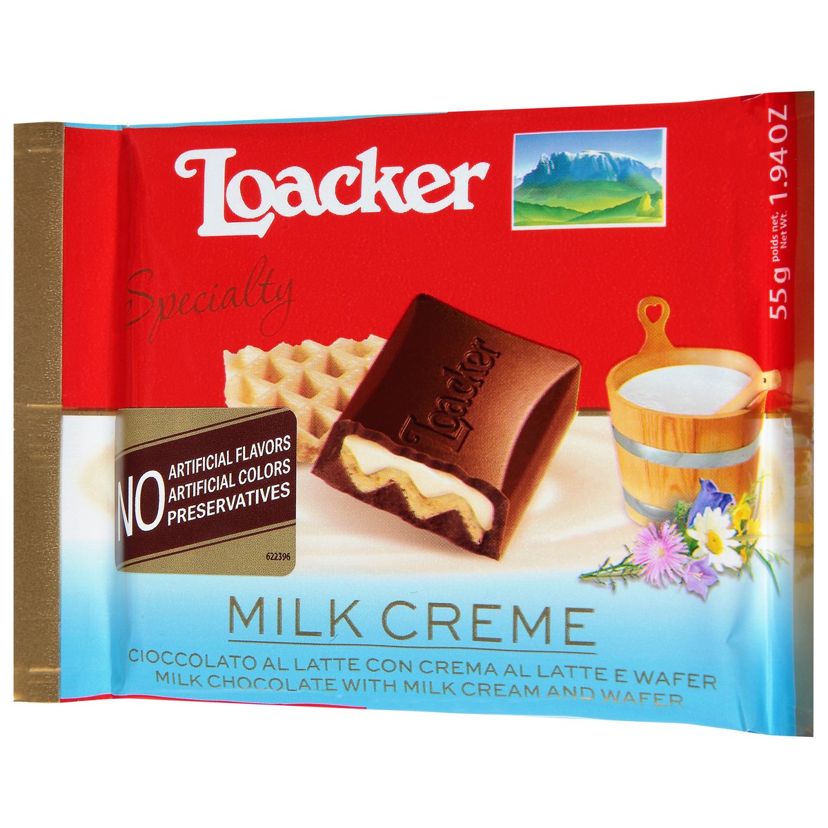 slide 3 of 9, Loacker Milk Creme Chocolate 1.94 oz, 1.94 oz