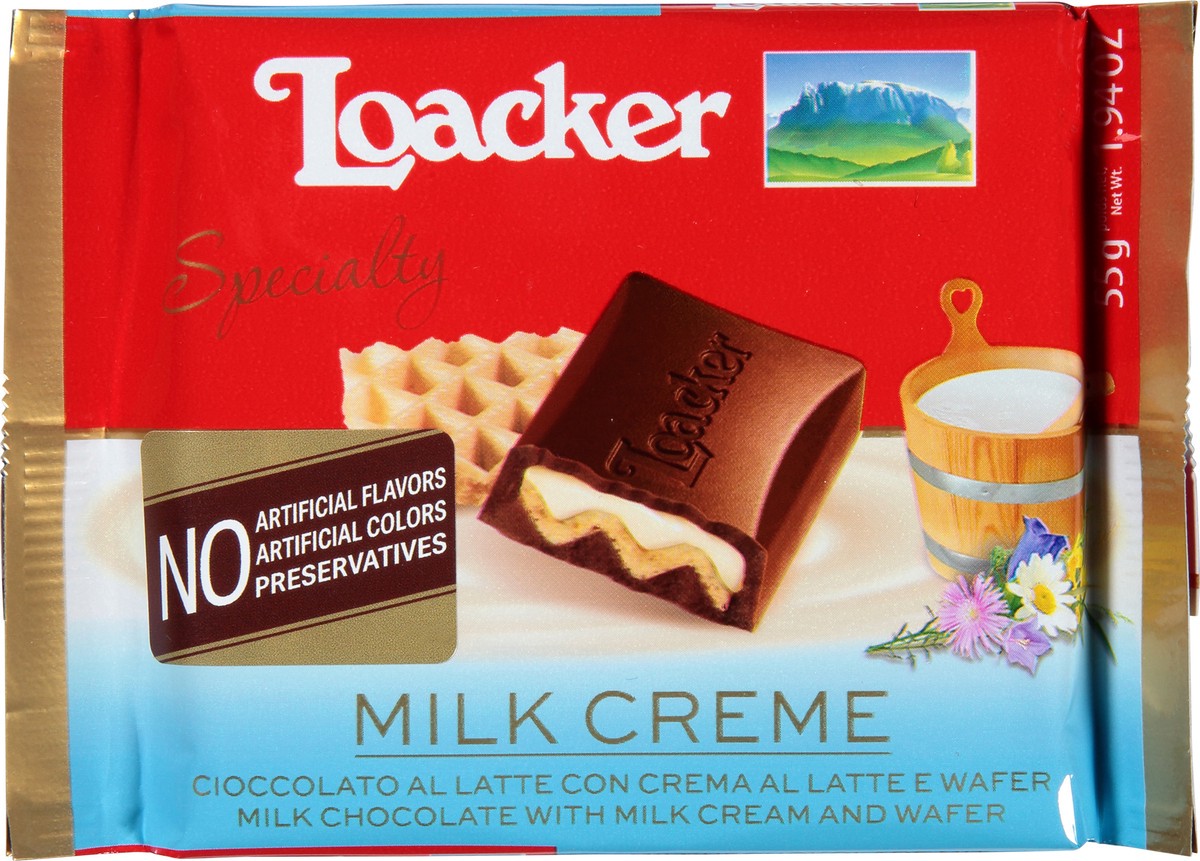 slide 1 of 9, Loacker Milk Creme Chocolate 1.94 oz, 1.94 oz