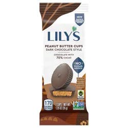 Lily's Dark Chocolate Style No Sugar Added Peanut Butter Cups, 1.25 oz