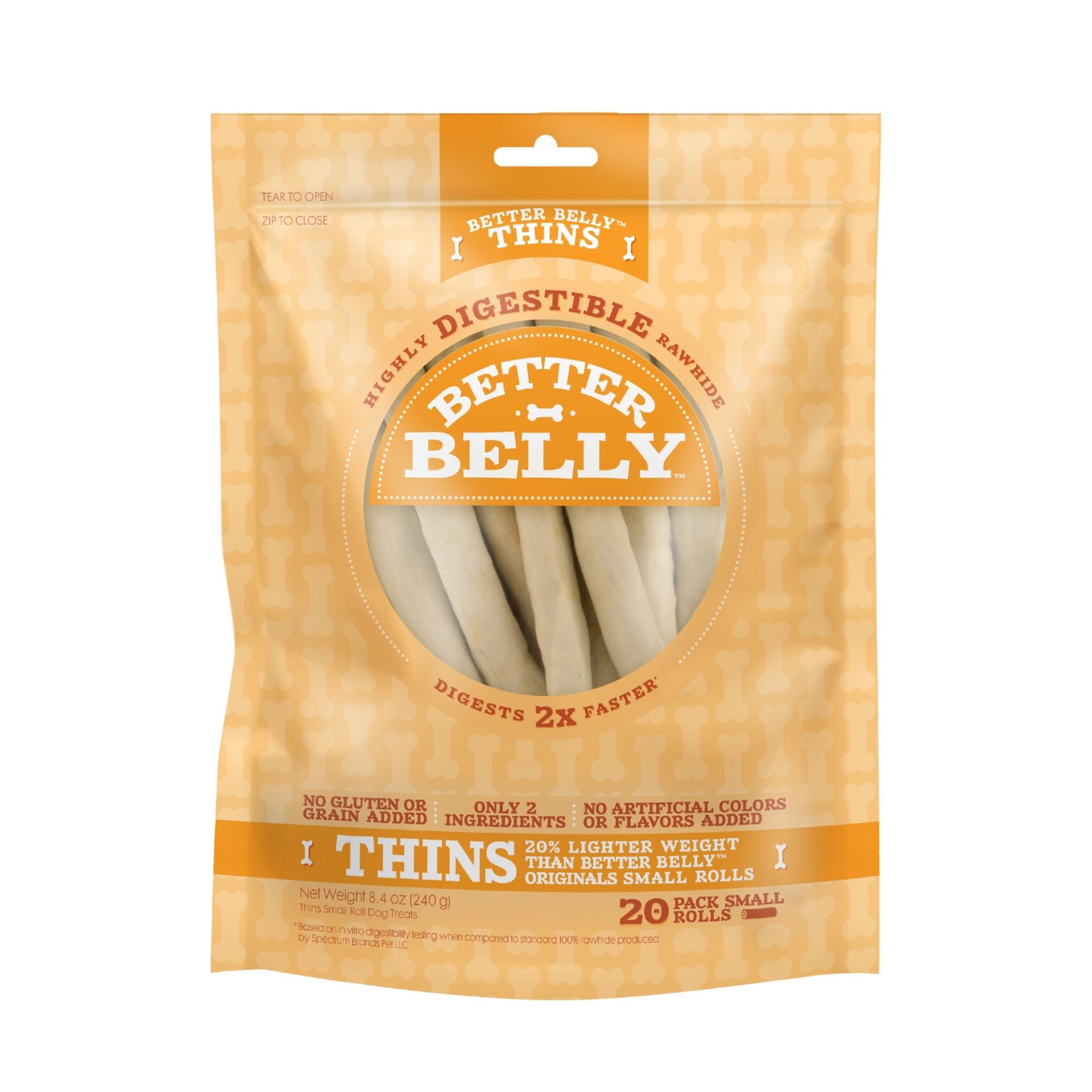 slide 1 of 1, Better Belly Thins Small Roll Chews for Dogs, 8.4 oz