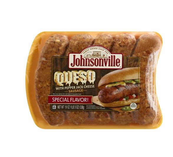 slide 1 of 1, Queso Sausage, 19 oz