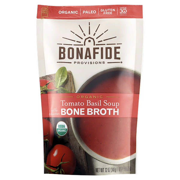 slide 1 of 1, Bonafide Provisions Organic Tomato Basil Soup, 12 oz