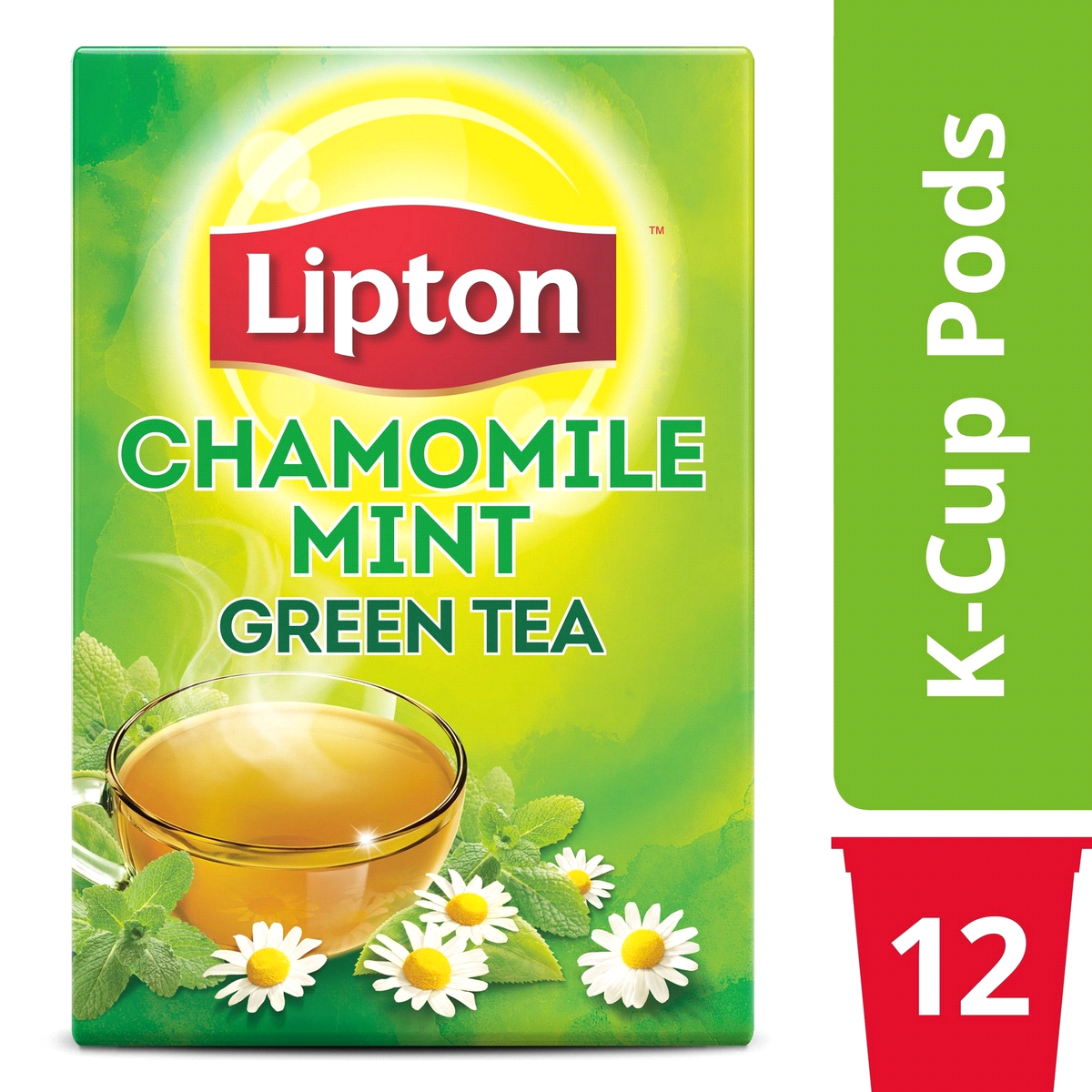 slide 1 of 1, Lipton Green Tea, Chamomile Mint, K-Cup Pods - 12 ct, 12 ct