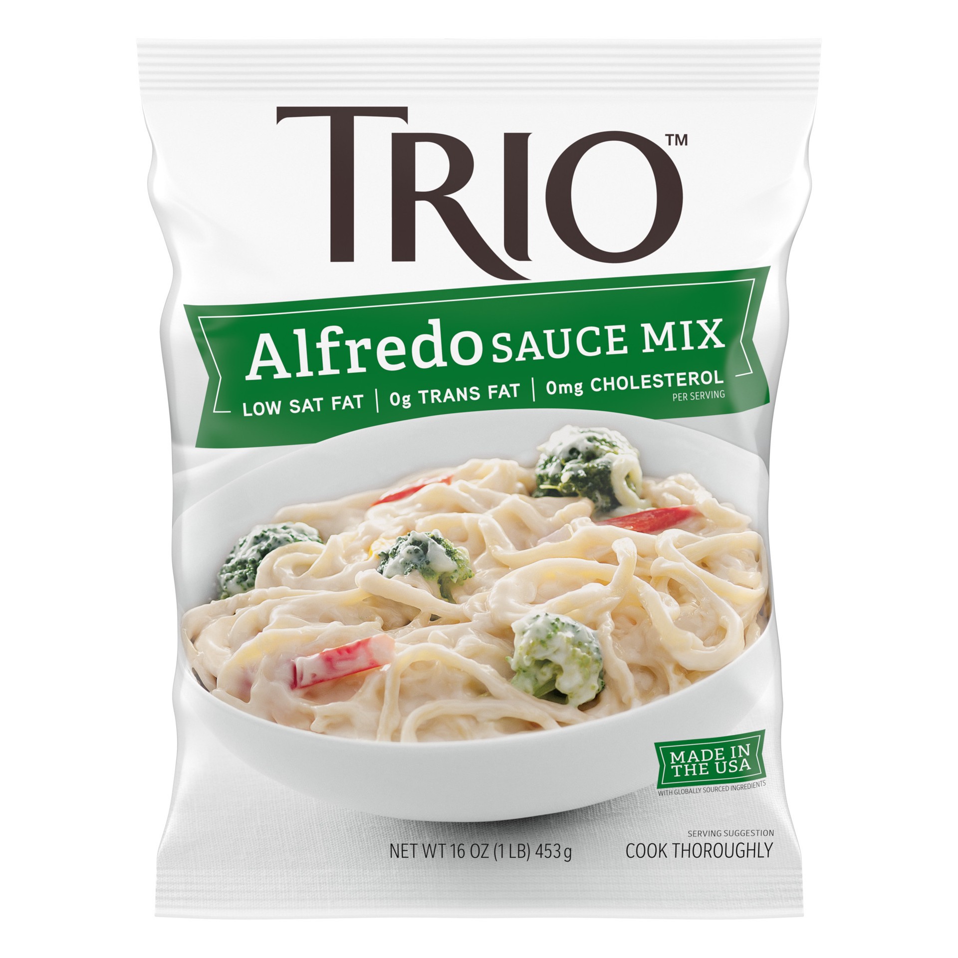 slide 1 of 9, Trio Alfredo Sauce Mix, 16oz Pouch, 1 lb