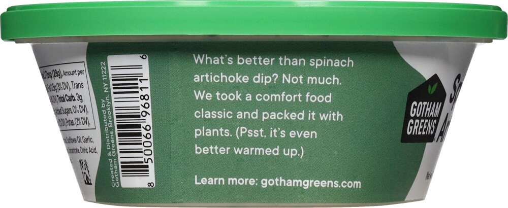 slide 5 of 5, Gotham Greens Spinach Artichoke Dip 7 oz, 7 oz