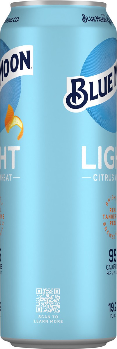 slide 9 of 11, Blue Moon Light Citrus Wheat Beer 19.2 fl oz, 19 oz