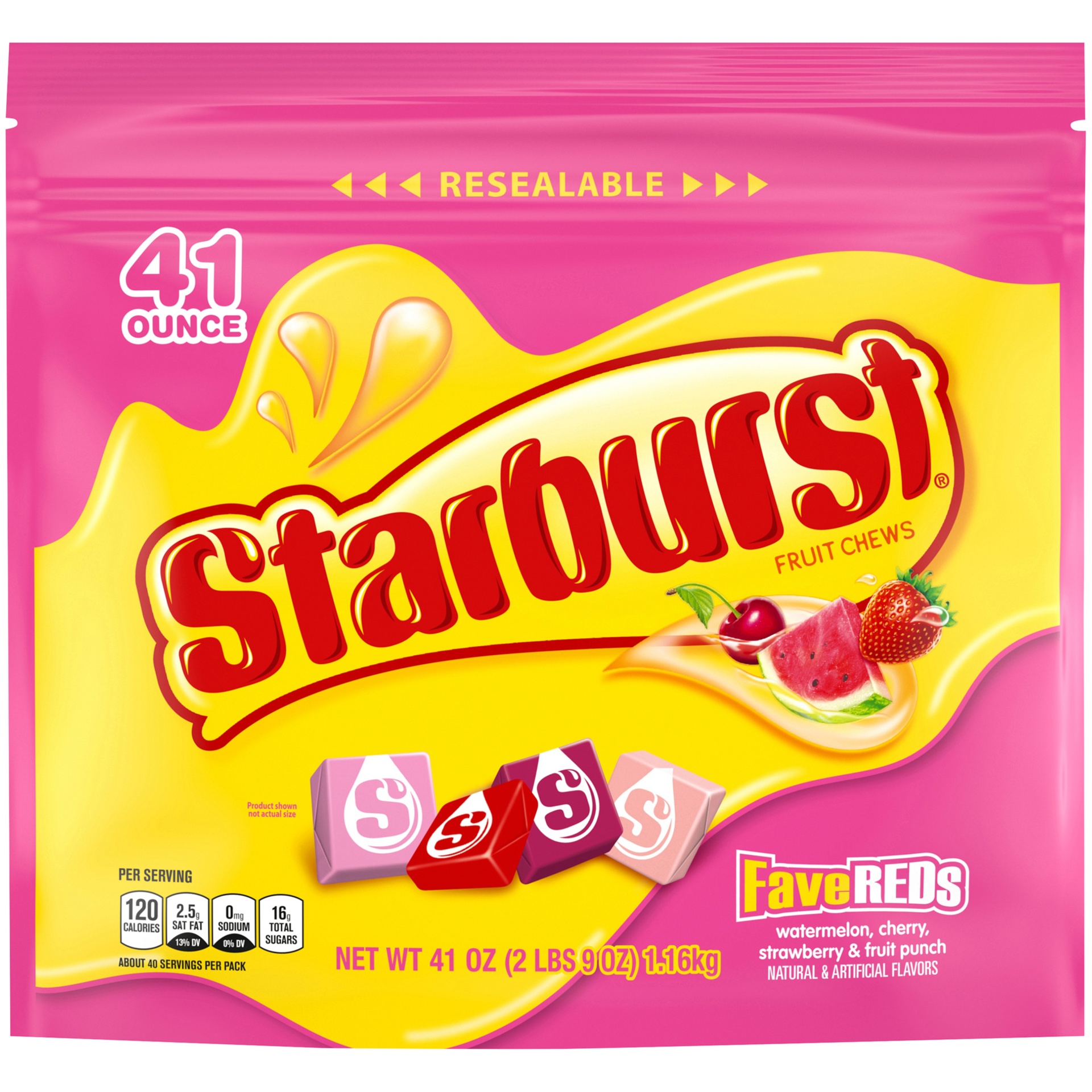 slide 1 of 1, Starburst FaveREDs Fruit Chews Candy Bag, 41 oz, 41 oz