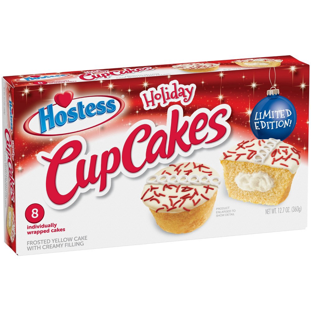 slide 6 of 11, HOSTESS Holiday Cupcakes, Creamy Filling, 8 Count, 12.7 oz, 12.7 oz