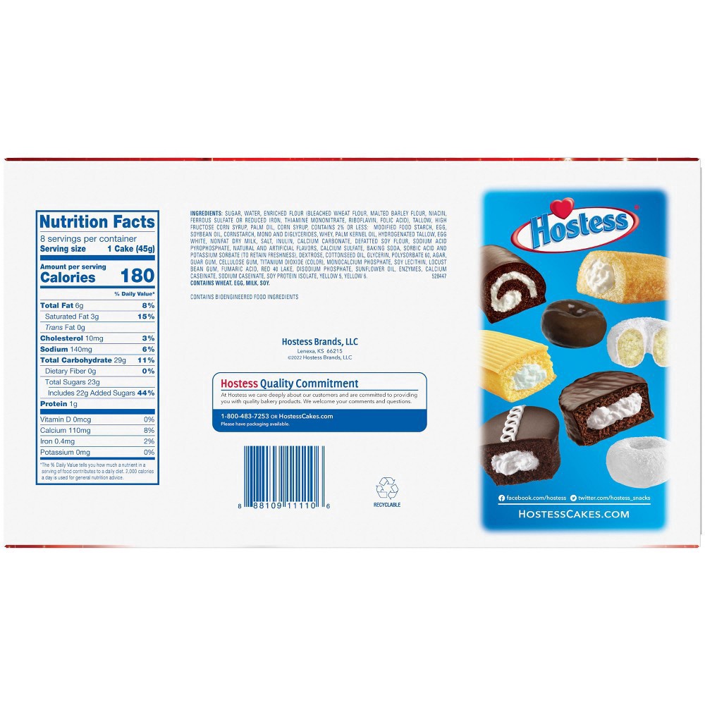 slide 8 of 11, HOSTESS Holiday Cupcakes, Creamy Filling, 8 Count, 12.7 oz, 12.7 oz