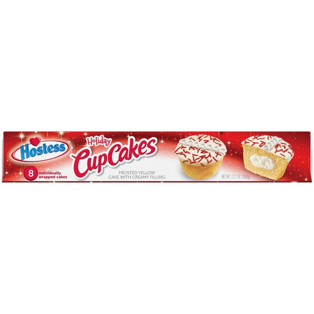 slide 2 of 11, HOSTESS Holiday Cupcakes, Creamy Filling, 8 Count, 12.7 oz, 12.7 oz