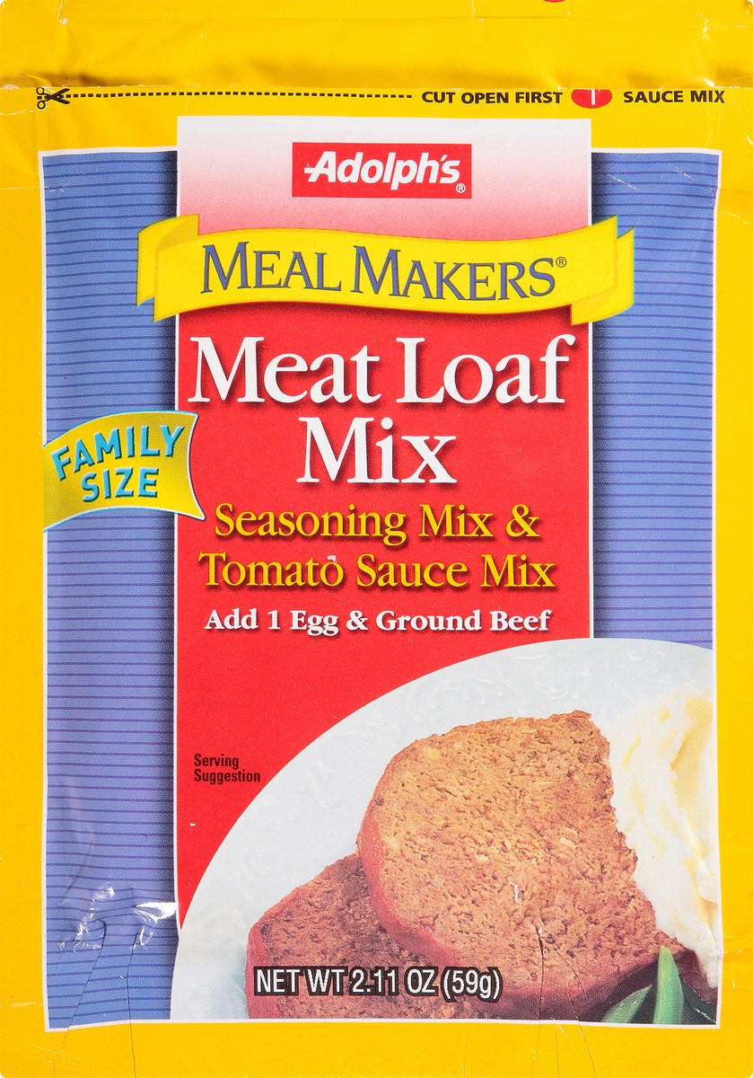 slide 4 of 8, Adolph's Adolph's Meal Makers Meat Loaf Mix Seasoning Mix Tomato Sauce Mix, 2.11 oz