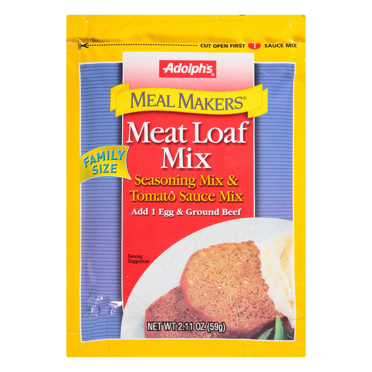 slide 1 of 8, Adolph's Adolph's Meal Makers Meat Loaf Mix Seasoning Mix Tomato Sauce Mix, 2.11 oz