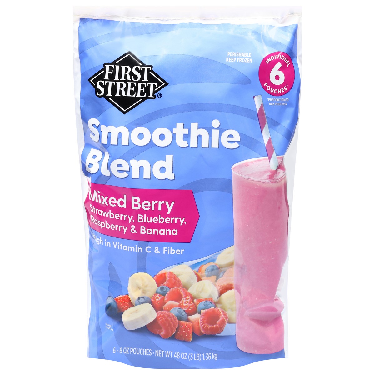 slide 3 of 4, First Street Mixed Berry Smoothie Blend, 48 oz