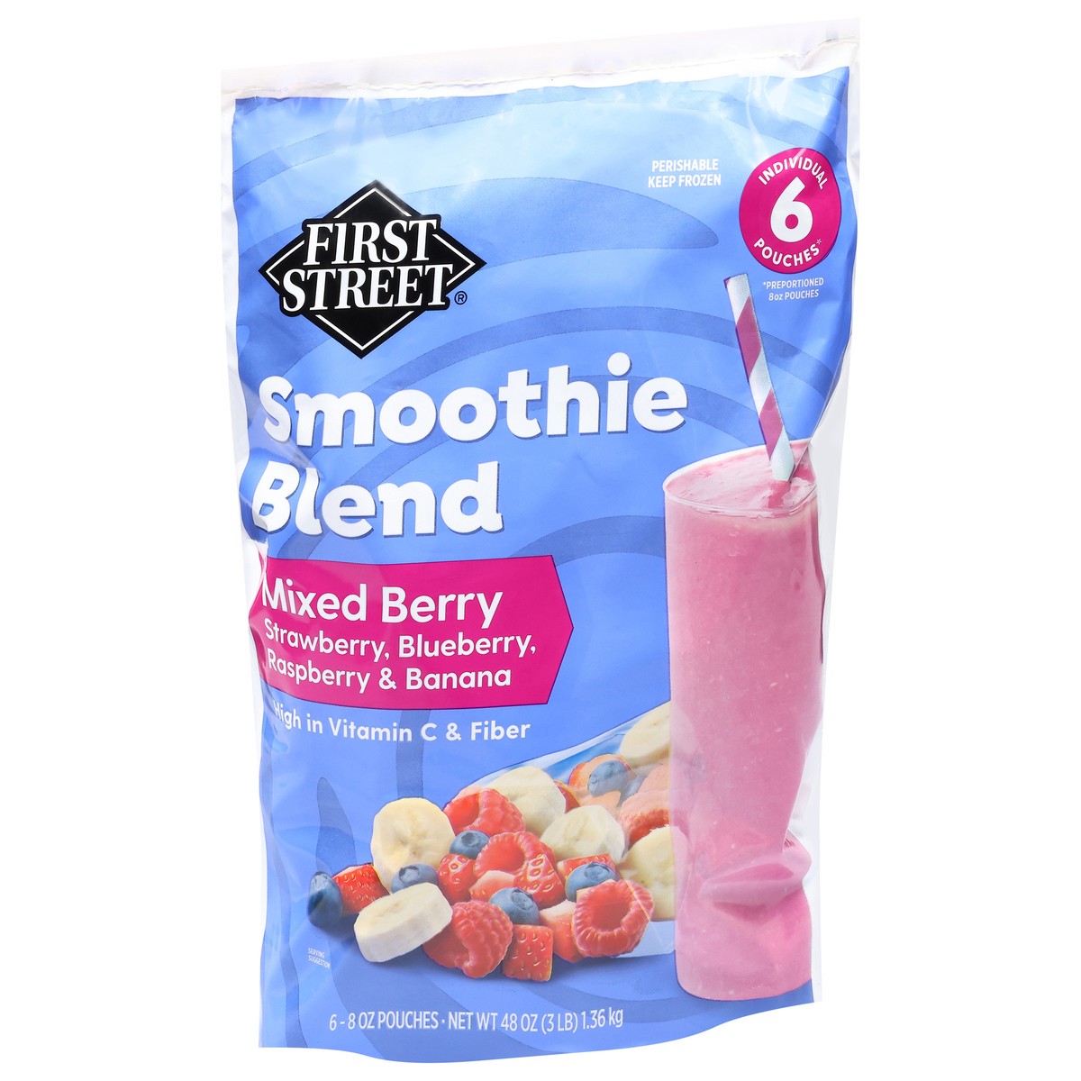 slide 4 of 4, First Street Mixed Berry Smoothie Blend, 48 oz