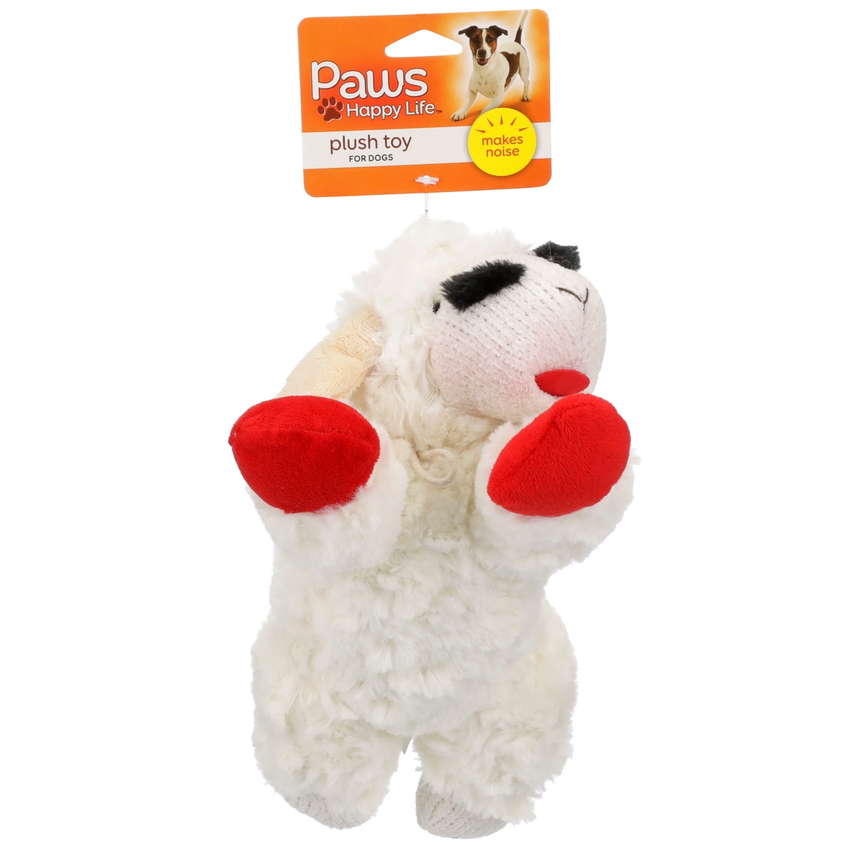 slide 1 of 1, Paws Happy Life Plush Lamb Chop Dog Toy, 1 ct